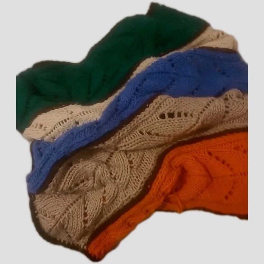 Handmade Crochet Afghan vintage 1970s boho aesthetics Throw Blanket‎